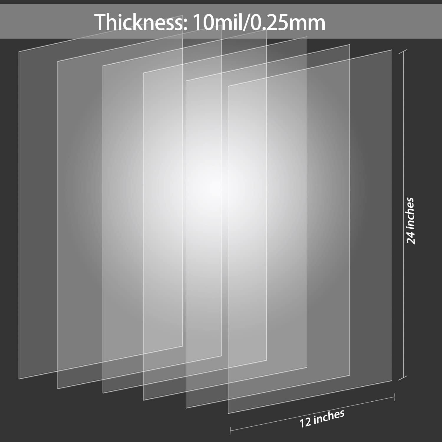 10 Sheets 10 mil Mylar Sheet 12 x 24 inch Milky Translucent Plastic Blank Ste