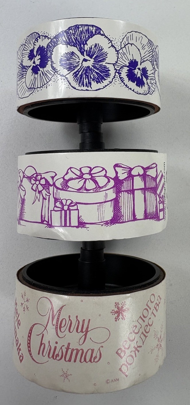 Rollagraph Roller Stamp System Lot 1 Handle 10 Wheel Stamps Cats Turtles + More