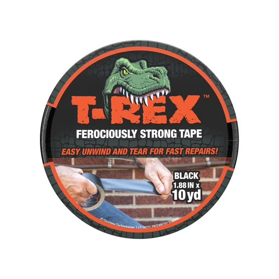 T-Rex Ferociously Strong Tape 1.88 in. x 10 yd. Black – 2 Pack