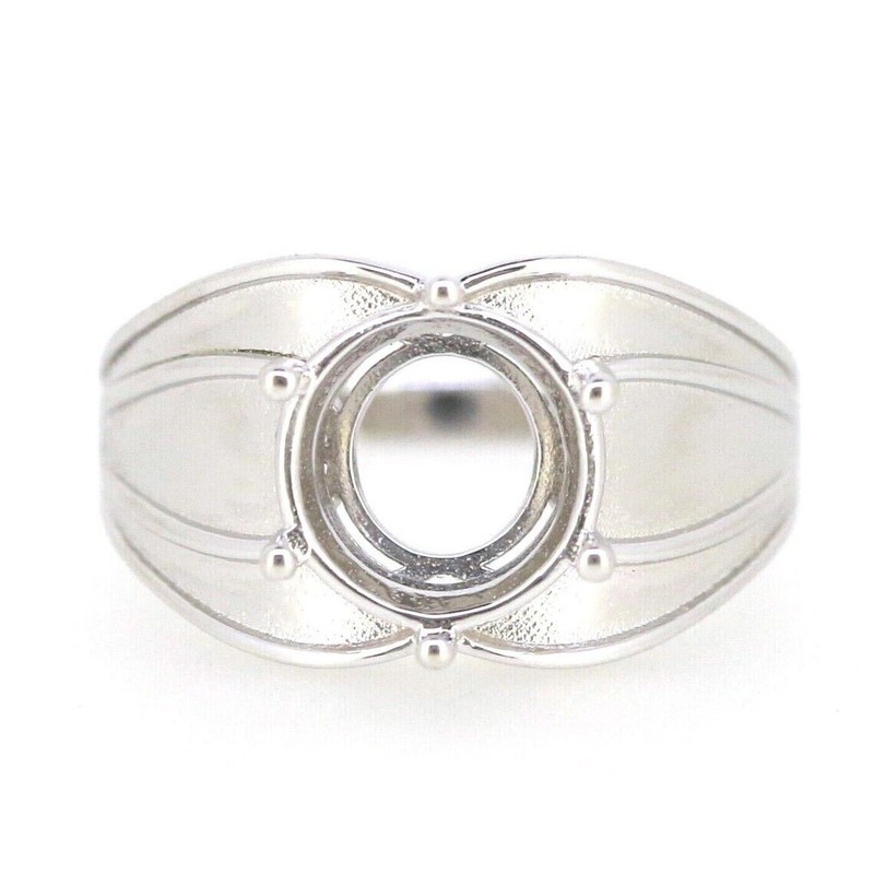 10×10 MM Round Shape Semi Mount Ring,925 Sterling Silver Semi Mount Ring