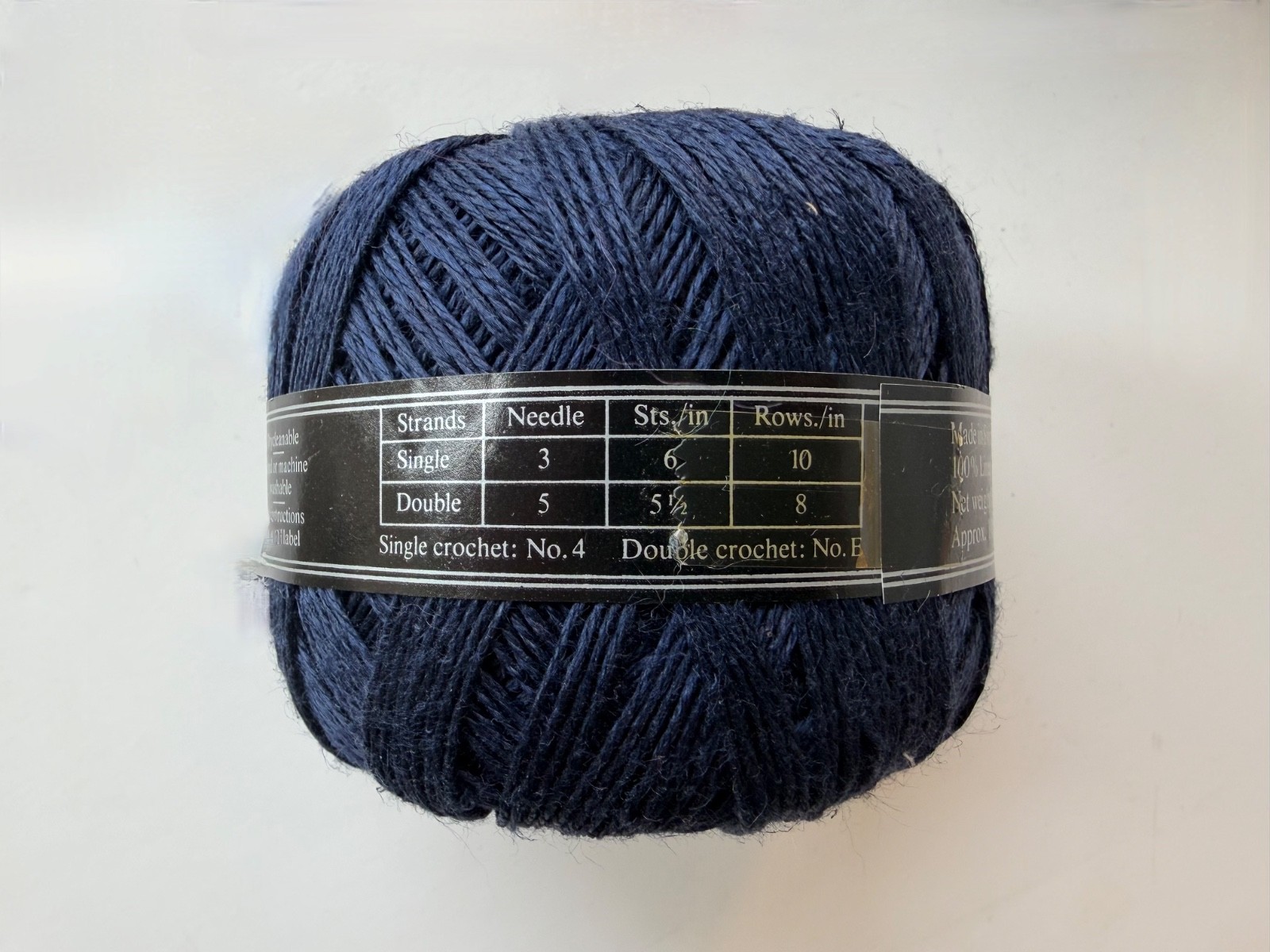 Joseph Galler Swiss Linen Yarn Lot of 12 Navy Blue balls 100% Linen Switzerland