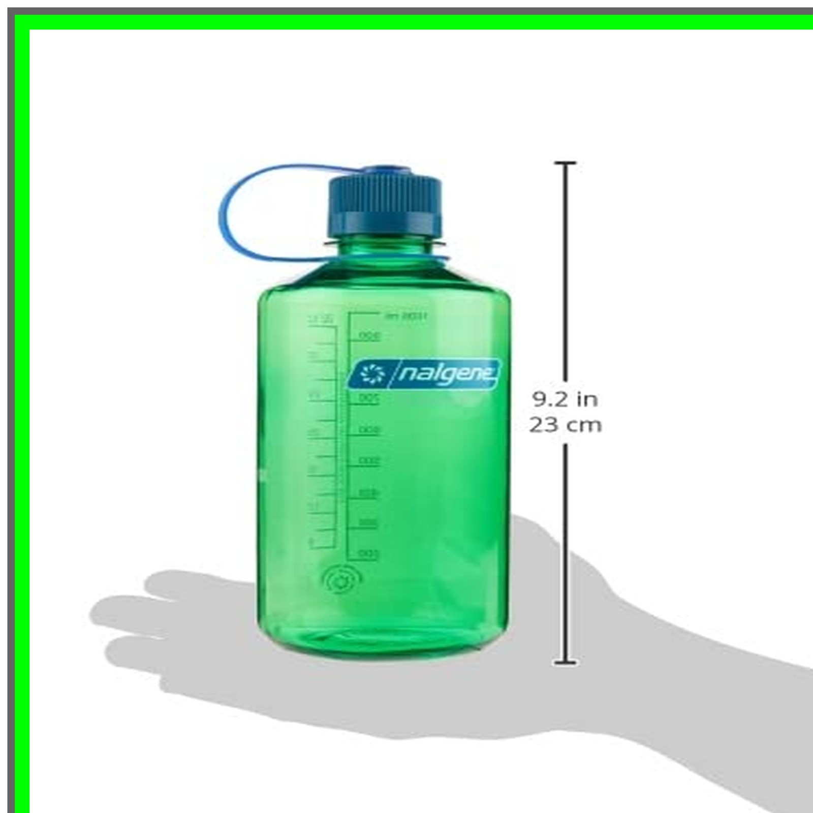 Green 32 oz Water Bottle Made from Recycled Plastic