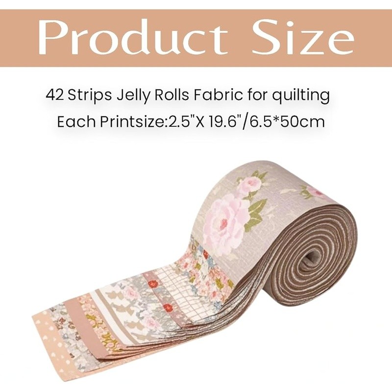 42 Cotton Jelly Roll Fabric Strips Quilting Bundle Sewing Patchwork Projects New