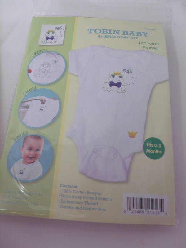 Tobin FROG PRINCE Soft Touch Embroidery Romper 0-3 months