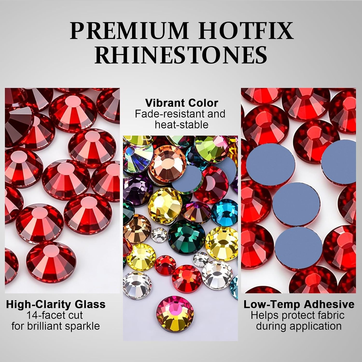 GLTECK Hotfix Applicator Kit: 5784 Rhinestones, 7 Tips, Templates