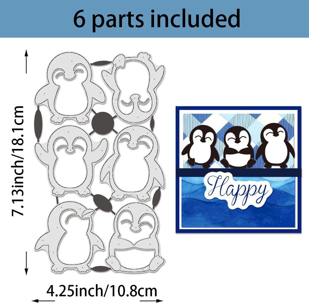 Animal Cutting Dies, Cute Penguin Carbon Steel Embossing Templates Metal Stencil