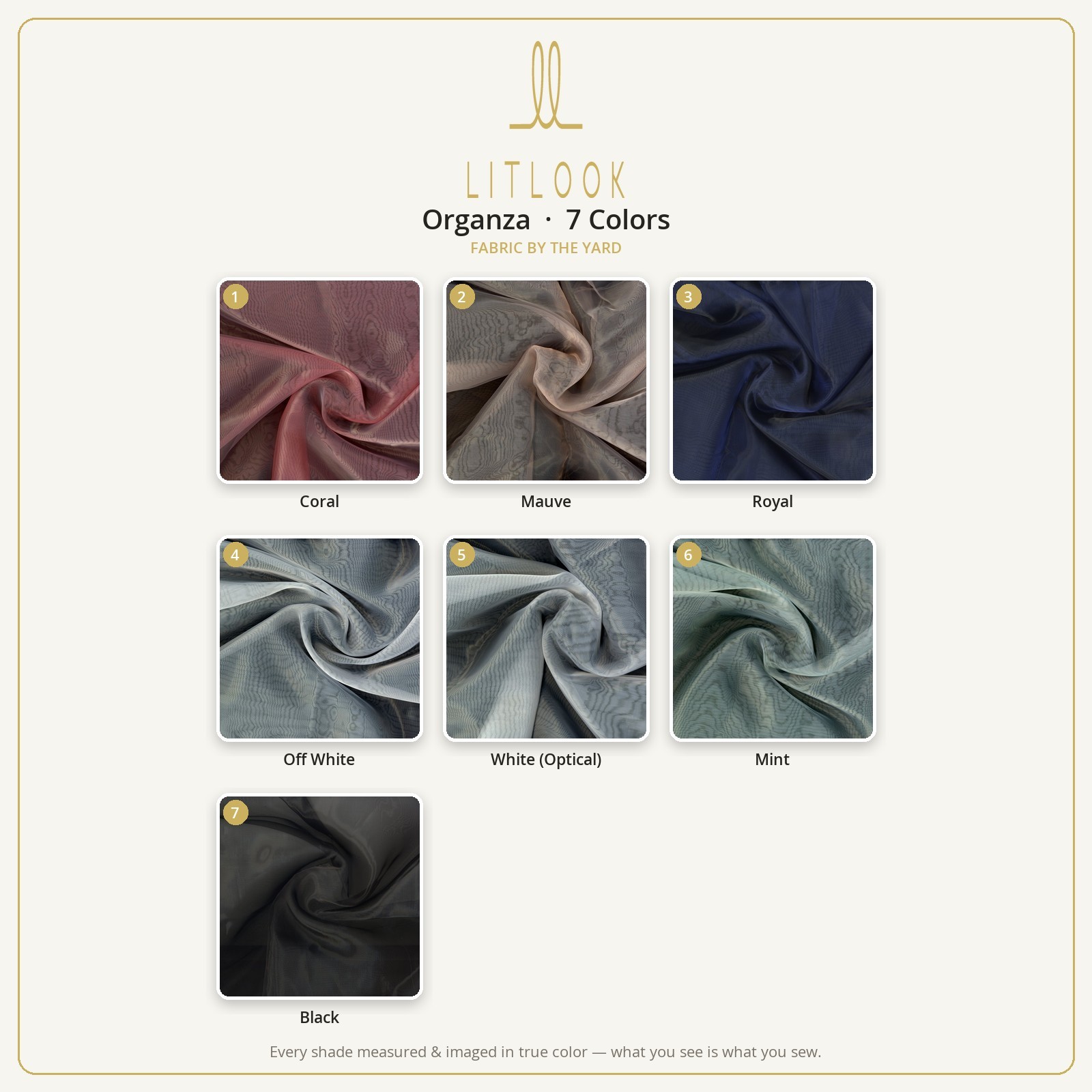 LITLOOK Organza Fabric by the Yard — 7 Colors