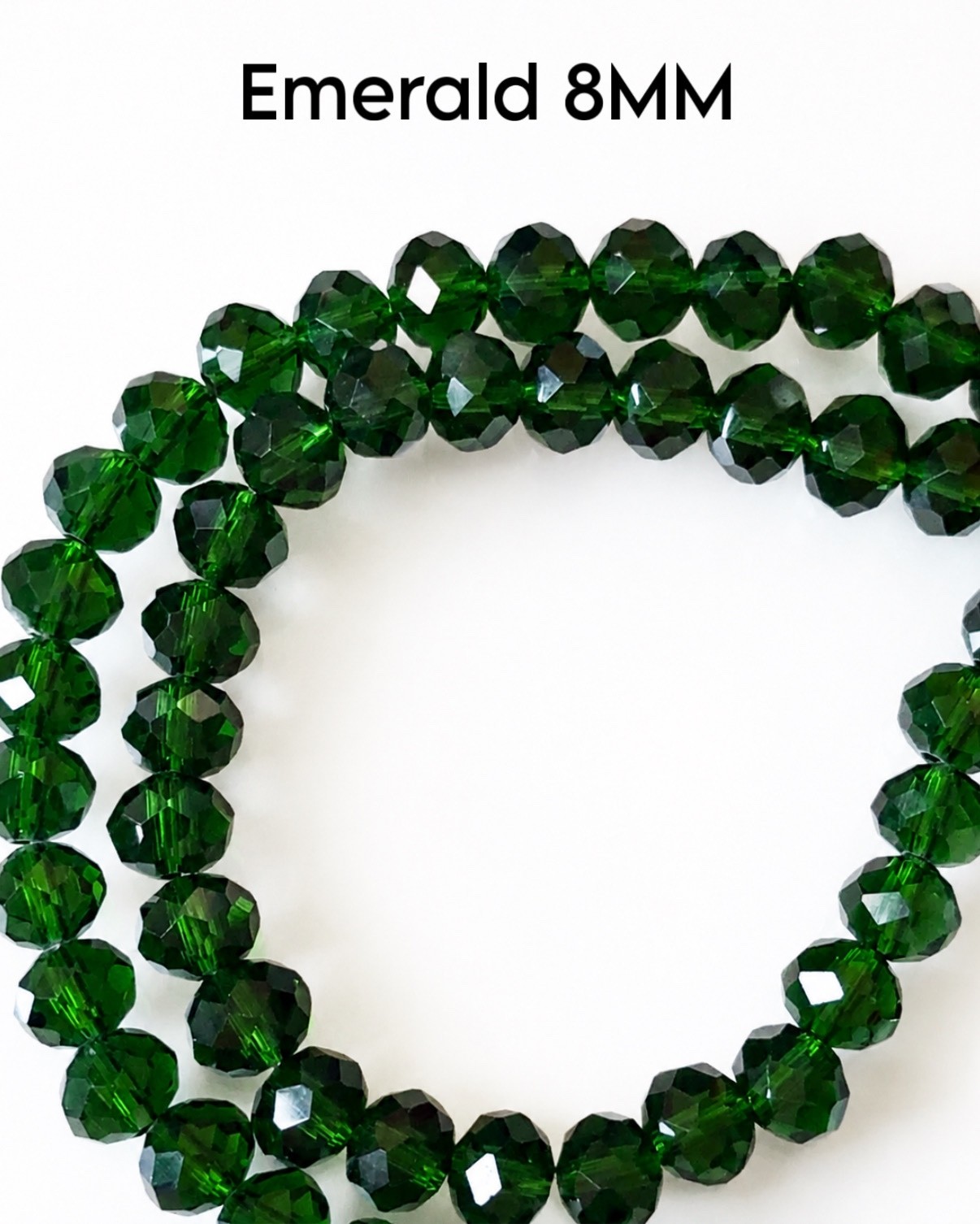 8mm Faceted Glass Rondelle Beads, 15 Inch Strand, Sparkly Crystal Beads, Jewelry