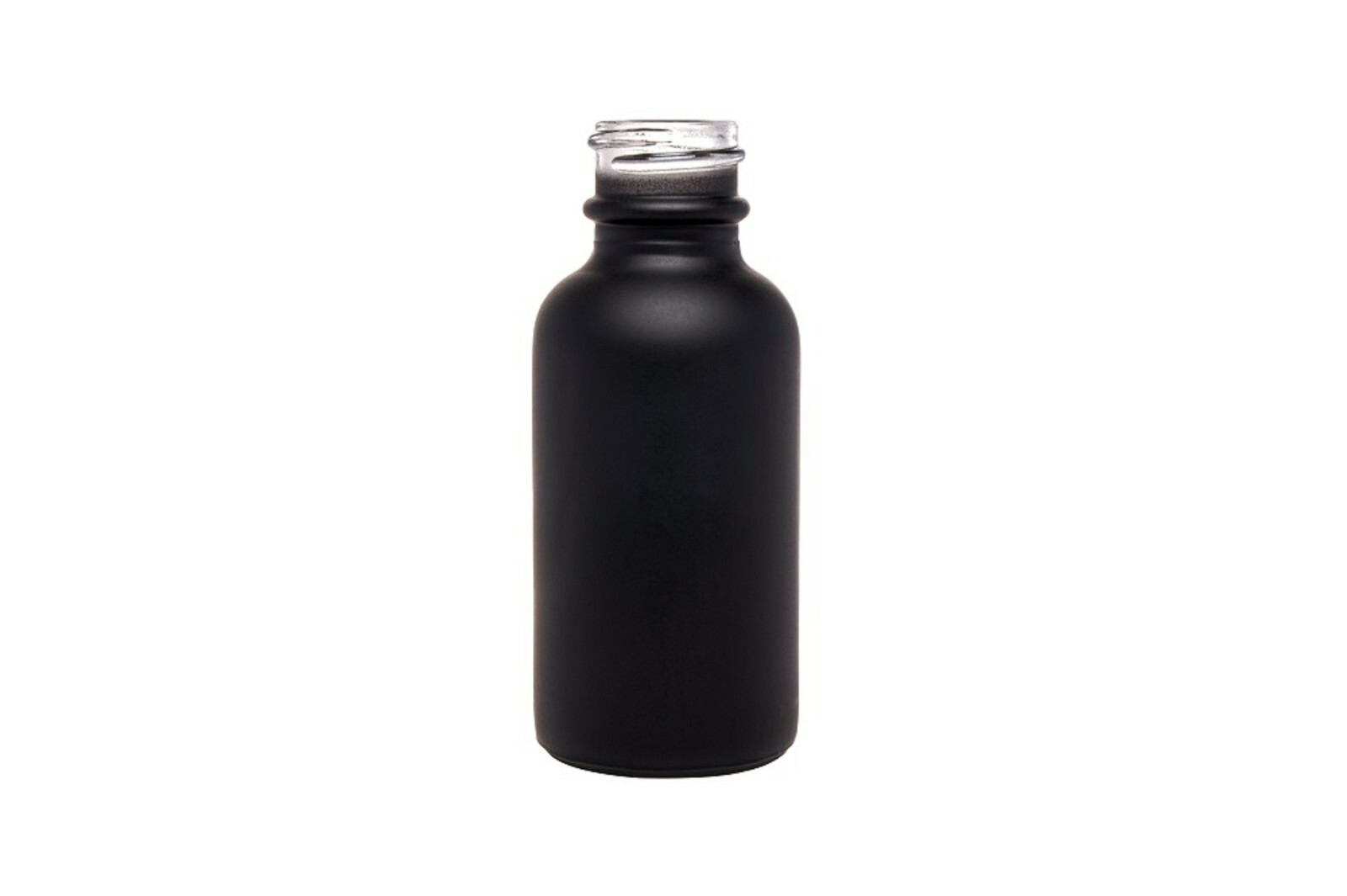 Black Coated Boston Round Glass bottles Black Dropper Cap 1 oz / 30 ml 12 Pack