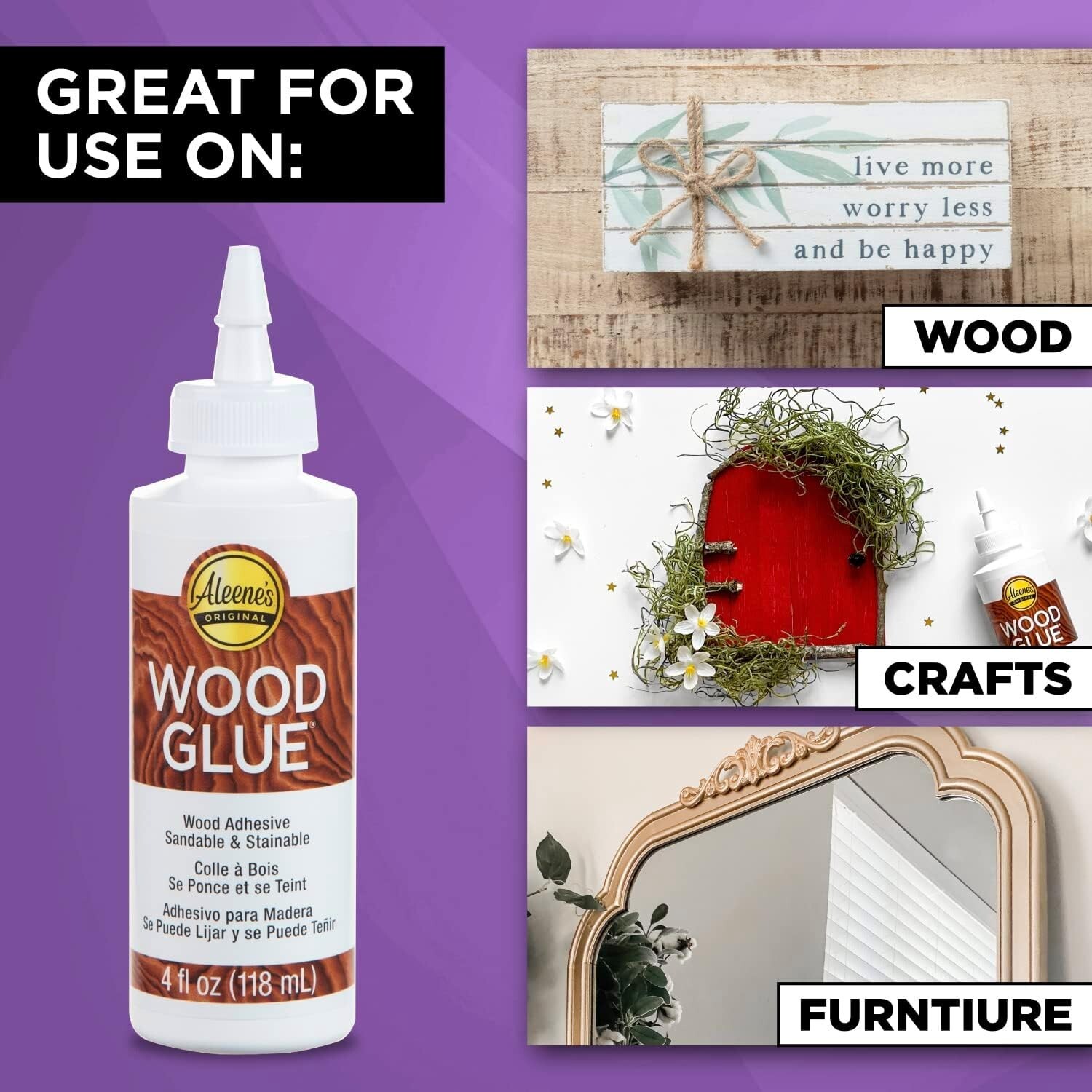 10 Pack Aleene’s 40645 Glue Wood Adhesive, 4 fl oz