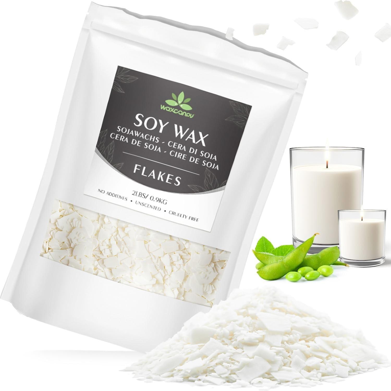 Soy Wax Flakes – 2lb Organic Candle Making Wax for Exquisite Creations
