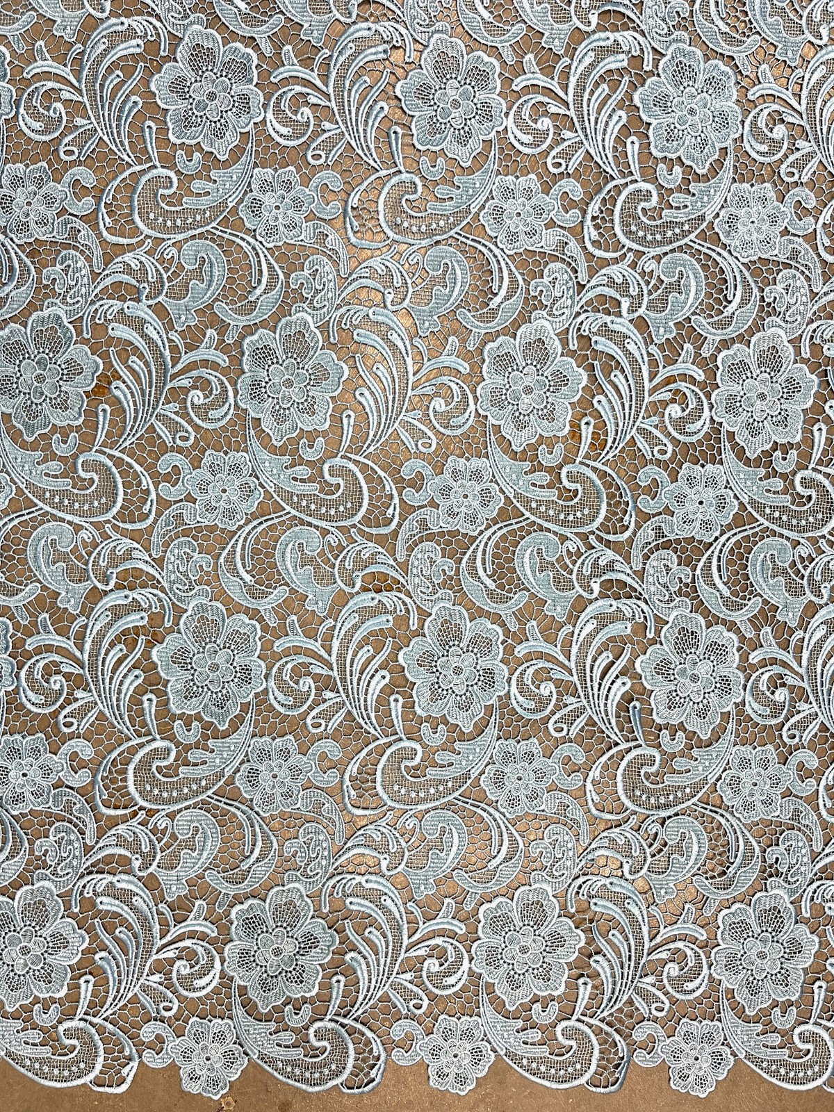 Maggie LIGHT BLUE Guipure Venice Heavy Lace Fabric by the Yard – 10019
