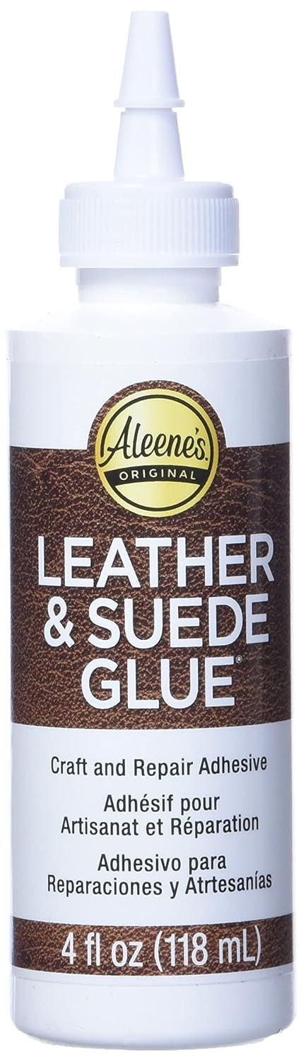 Aleene’s Leather Suede Glue 4 Ounce Clear Adhesive for Crafting and Repairs