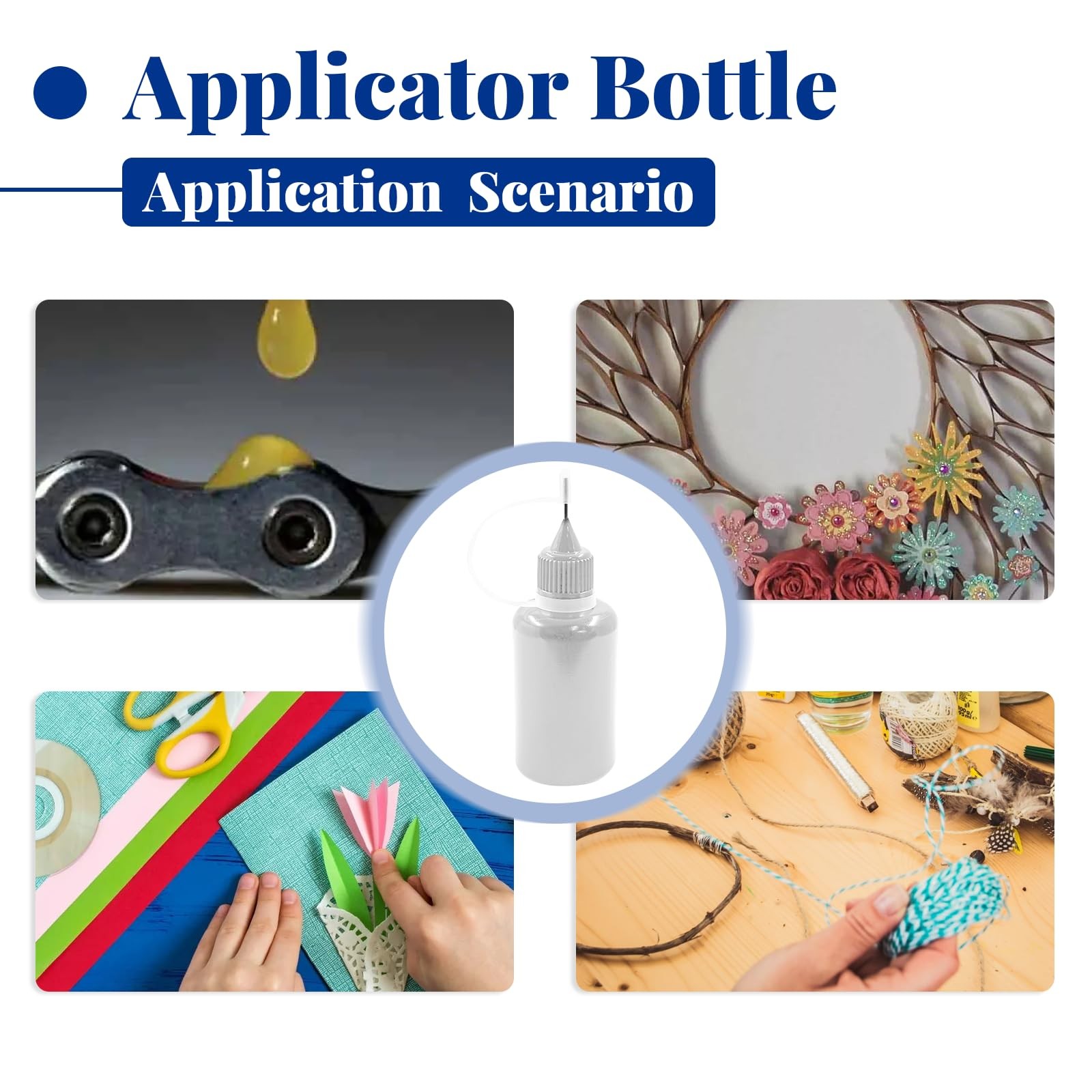 12Pcs 1 Oz/ 30ml Transparent Precision Tip Applicator Bottle, 10ml Glue Appli…