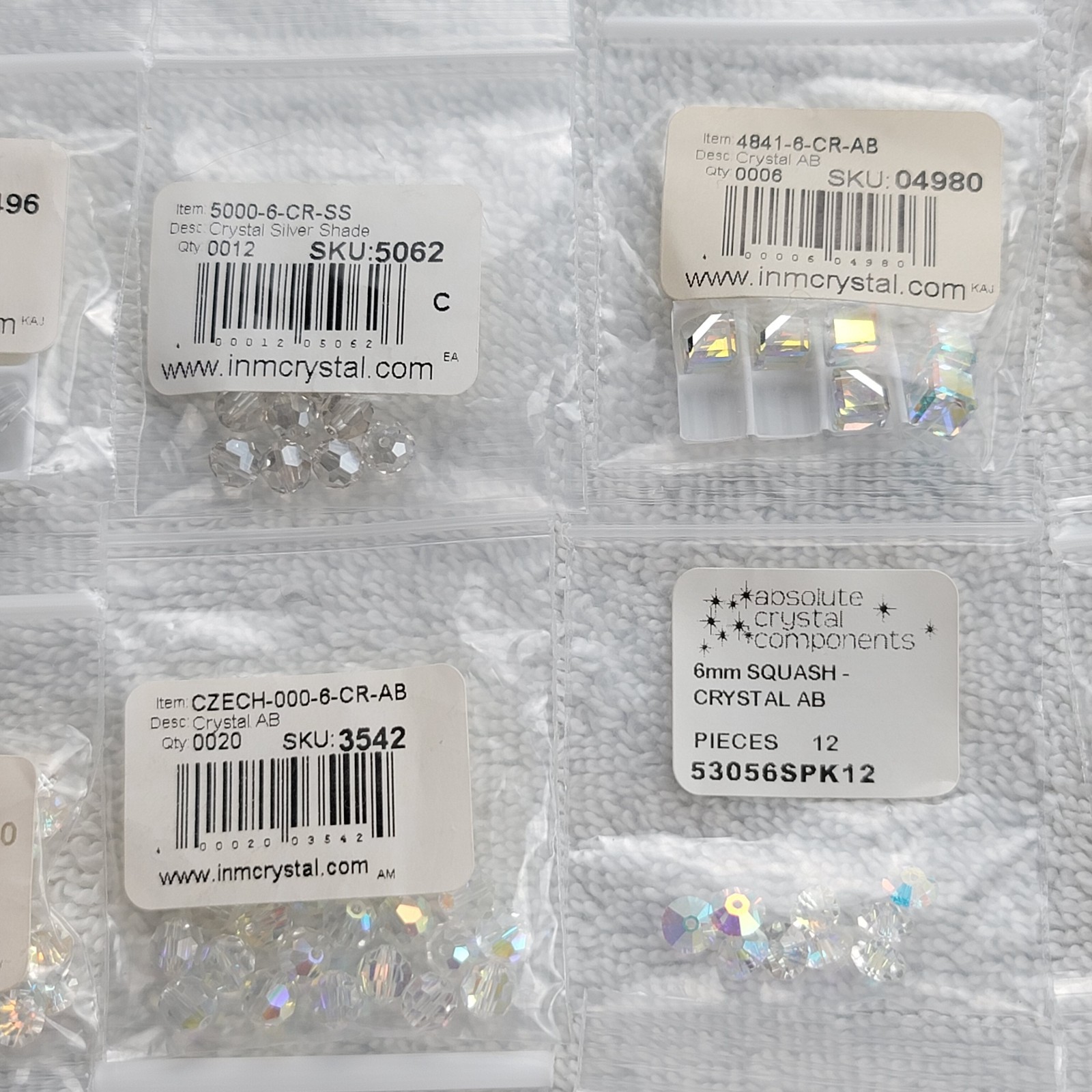 Swarovski Crystal Bead Lot Clear AB Drop Heart Cube/Mixed Qty 4841 5205 5305