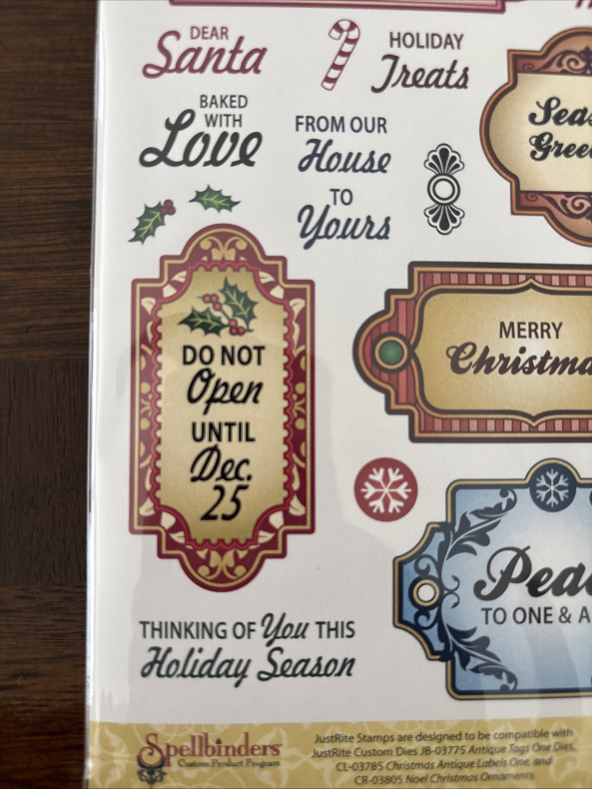 justrite stamp Clear Antique Christmas Tags One