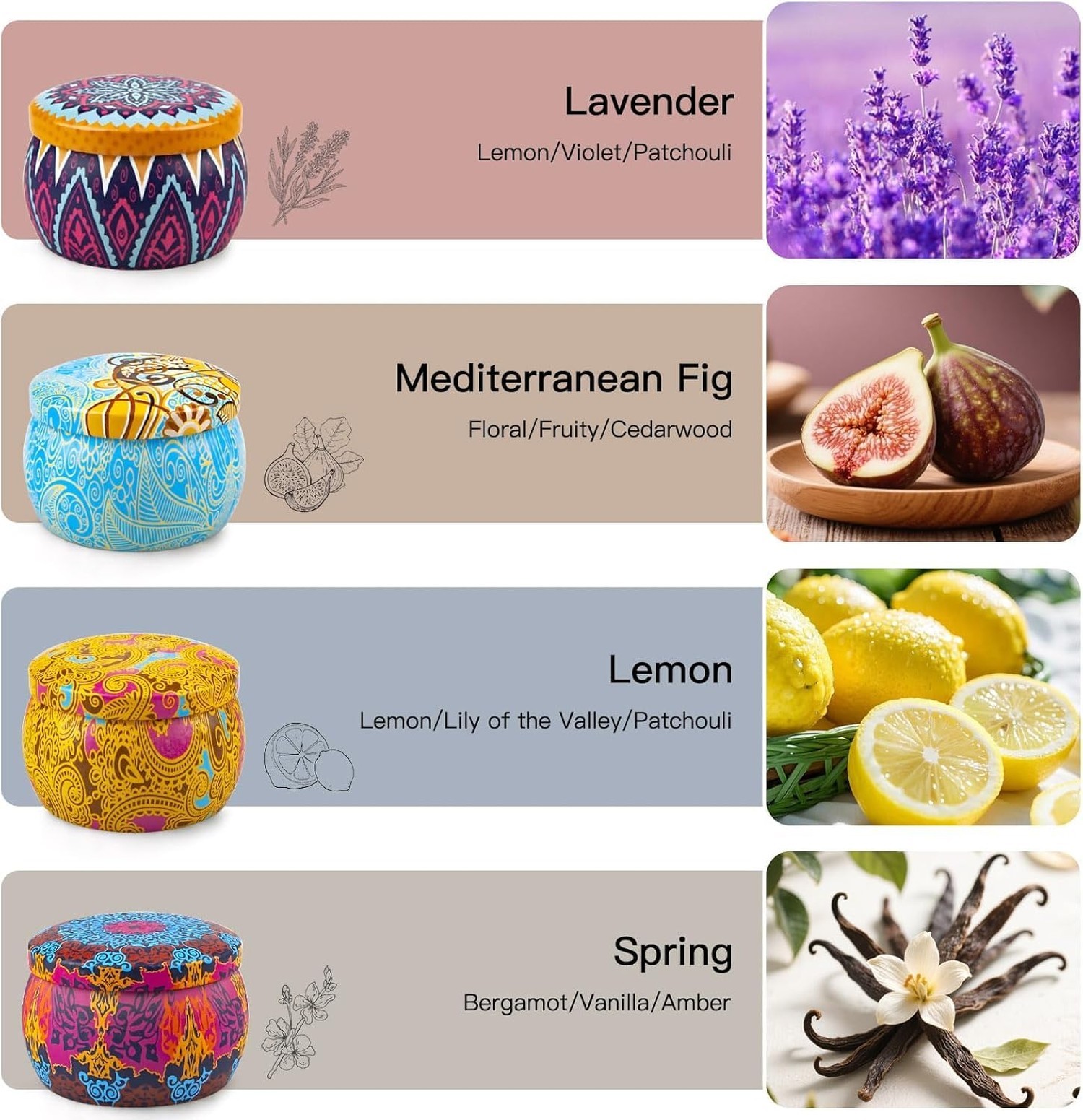 Candle Gift Set for Women, 4 Pack Long Lasting Lavender Scented Soy Candles, …