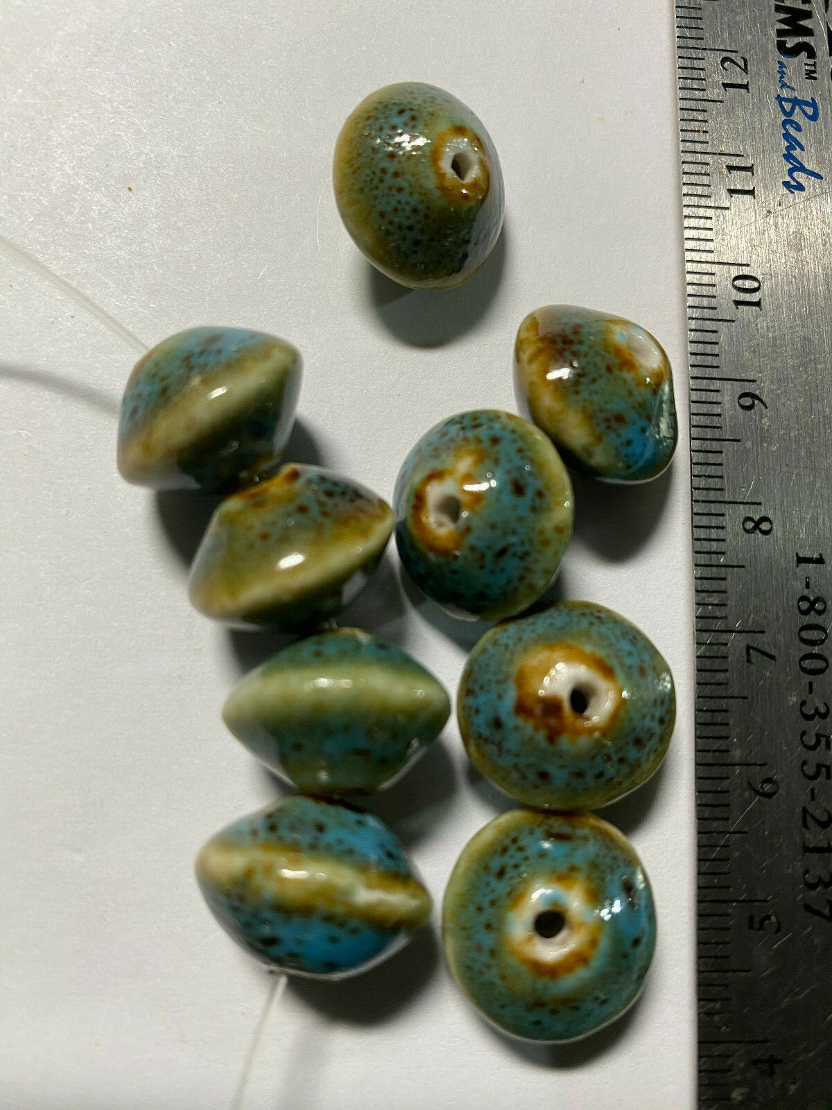 Turquoise Blue Antiqued Raku Porcelain Ceramic Beads***U PICK*** 6mm to 40mm