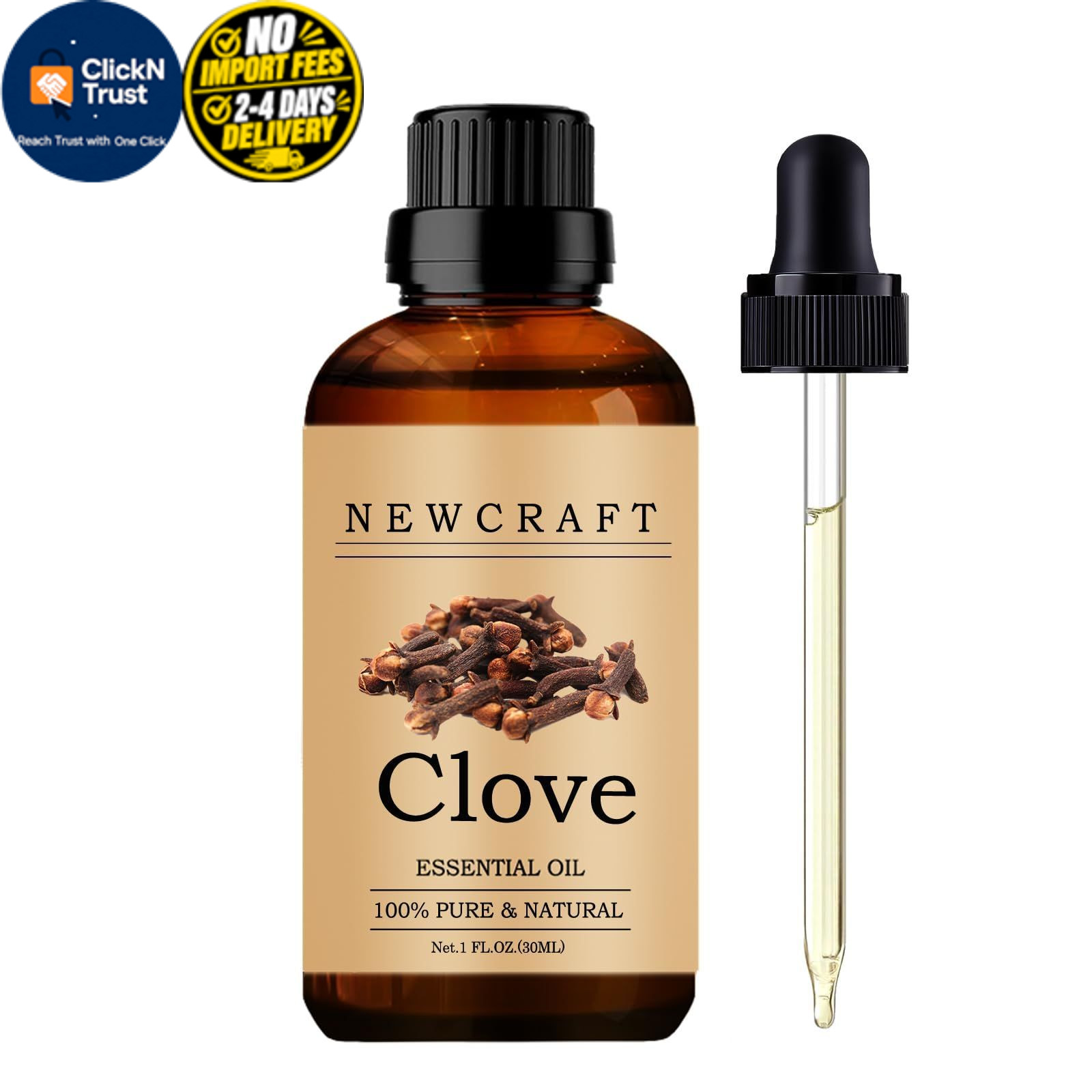 Clove Essential Oils, 100% Pure and Natural Oil 1 Fl Oz (Pack of 1)