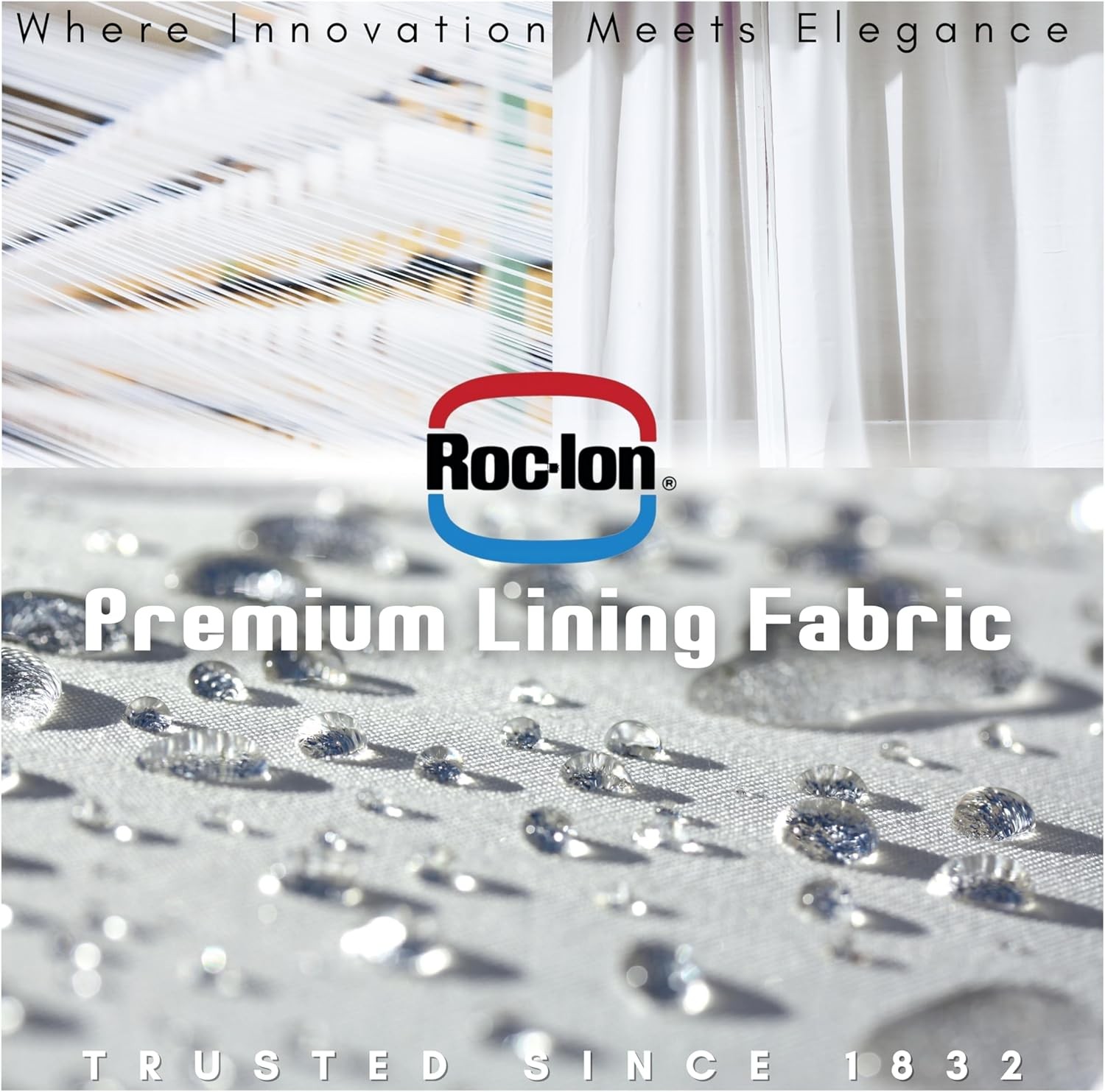 ROC-lon 54 Inch 100% Polyester Budget Blackout Drapery Lining Fabric, 25 Yard