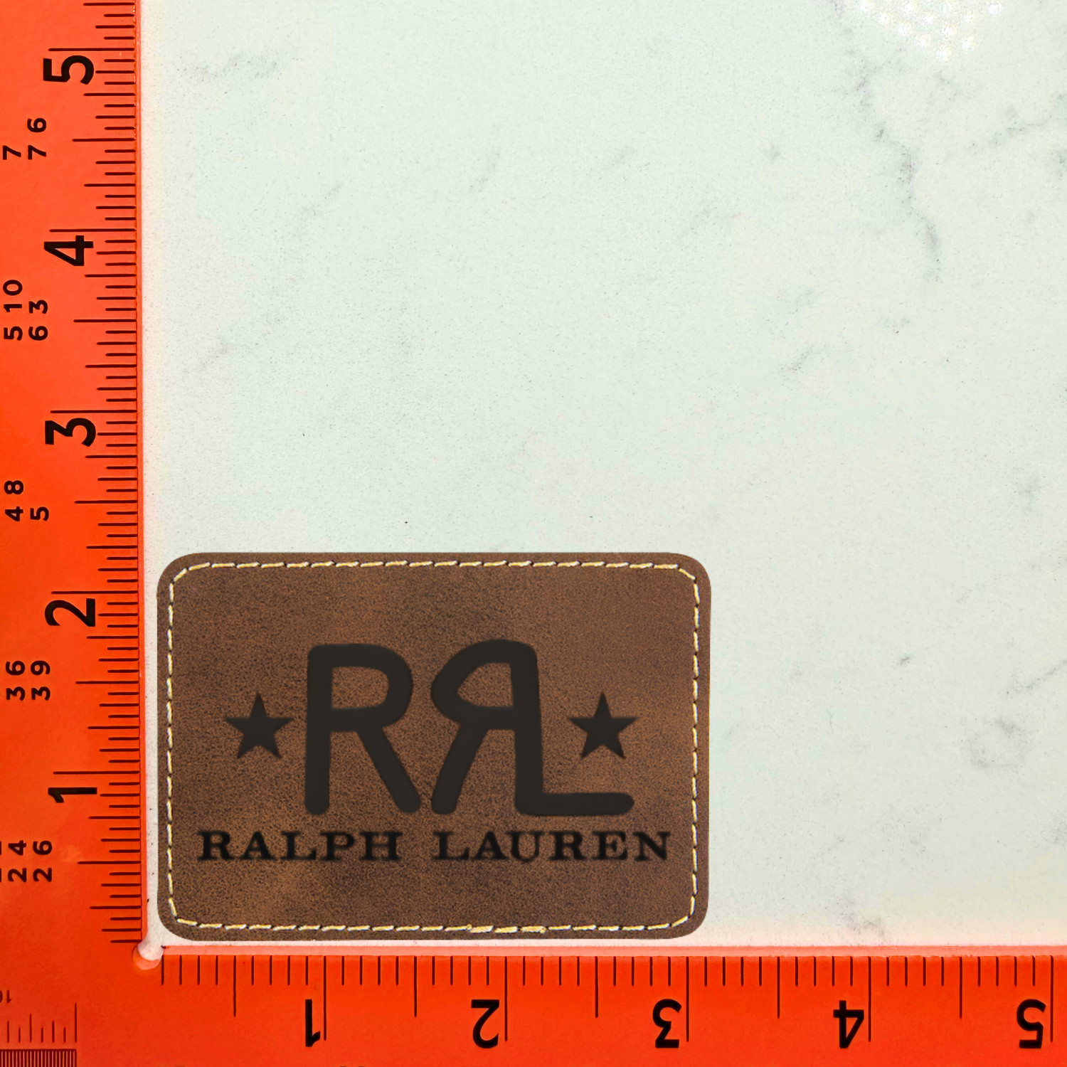 Ralph Lauren Brown Leather Patch – Retro Western Cowboy Logo Iron-On Sew-On