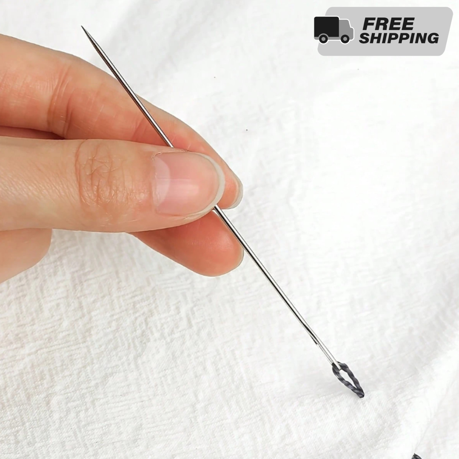 25x Big Eye Needles Assorted Sizes Hand Sewing Embroidery Tapestry Steel Silver