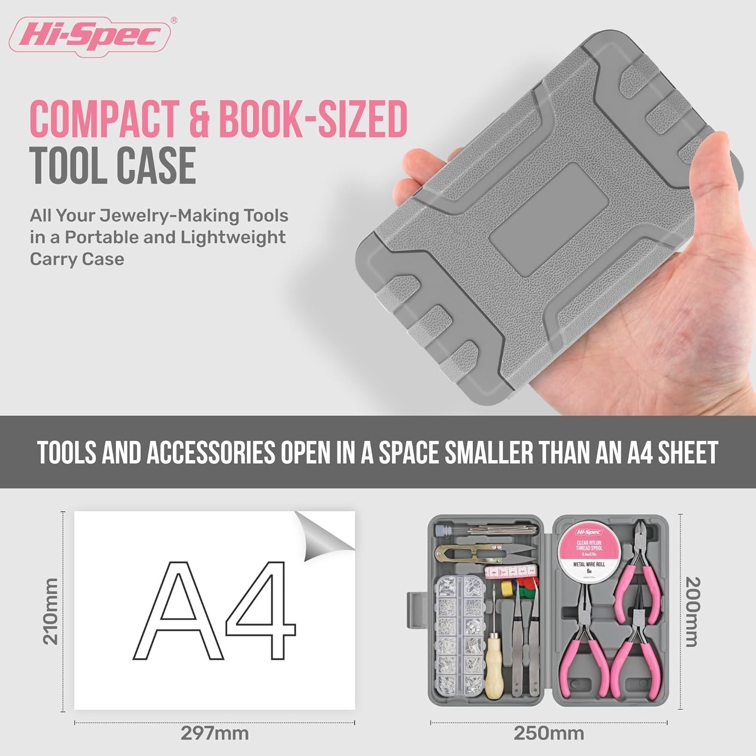 Hi-Spec Jewelry Making Supplies Kit with Findings, Pliers & Wire Set