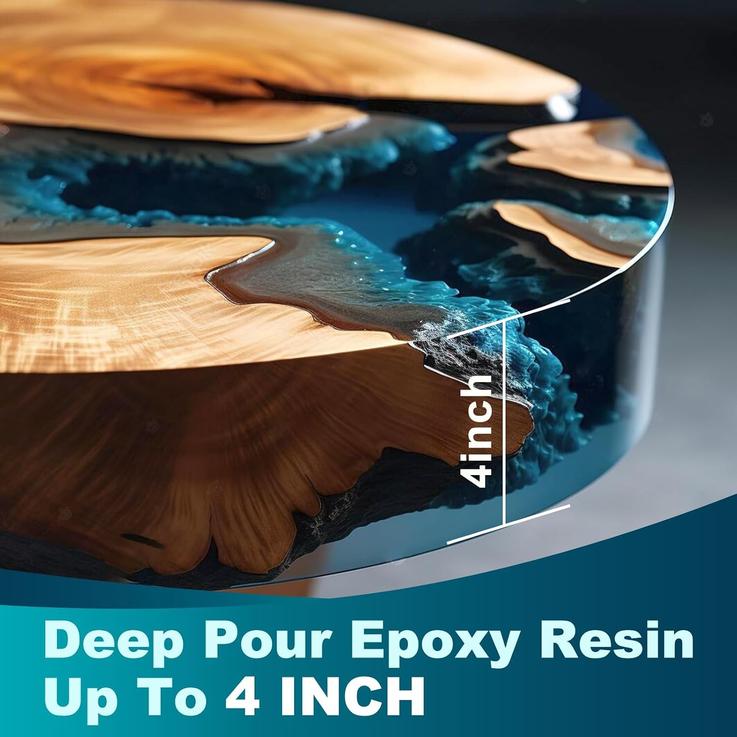 Deep Pour Epoxy Resin 1.5 Gallon,2 to 4 Inch Depth Crystal Clear Epoxy Flower