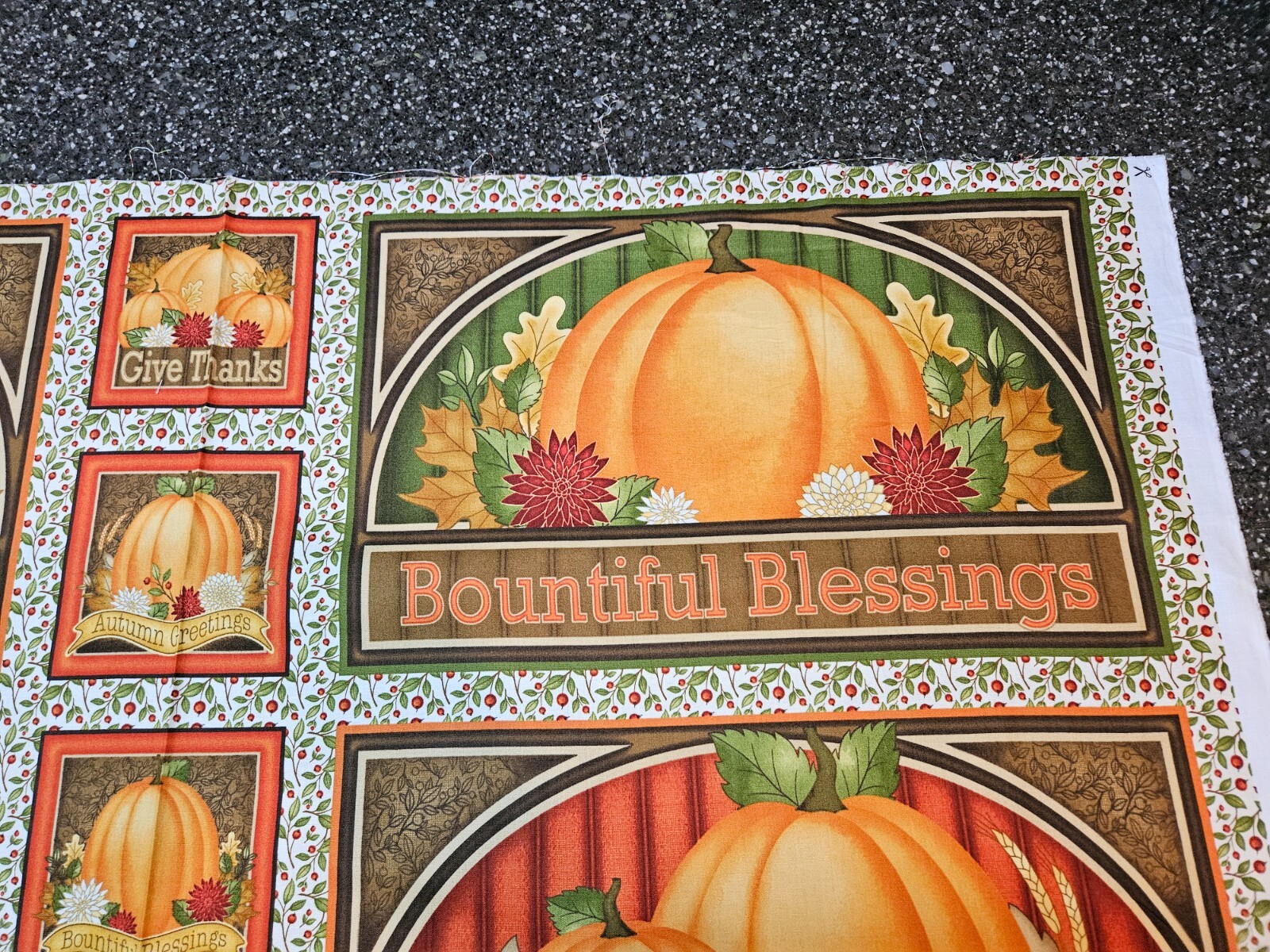 Harvest Greetings Panel 23×42 Angela Anderson Quilting Treasures Placemat