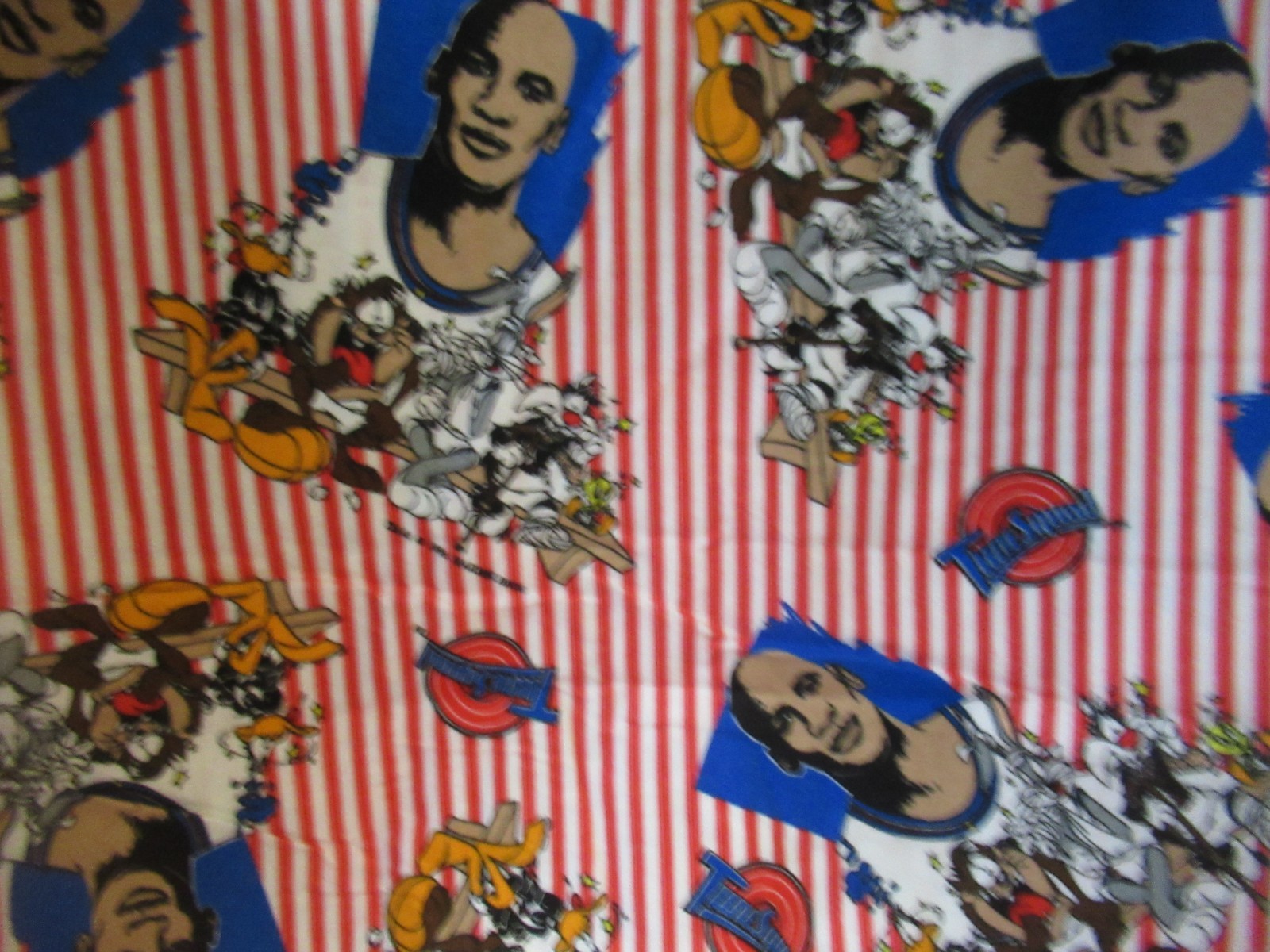 VTG 1996 SPACE JAM Warner Bros FLANNEL FABRICSLooney Tunes Jordan SBTY X45
