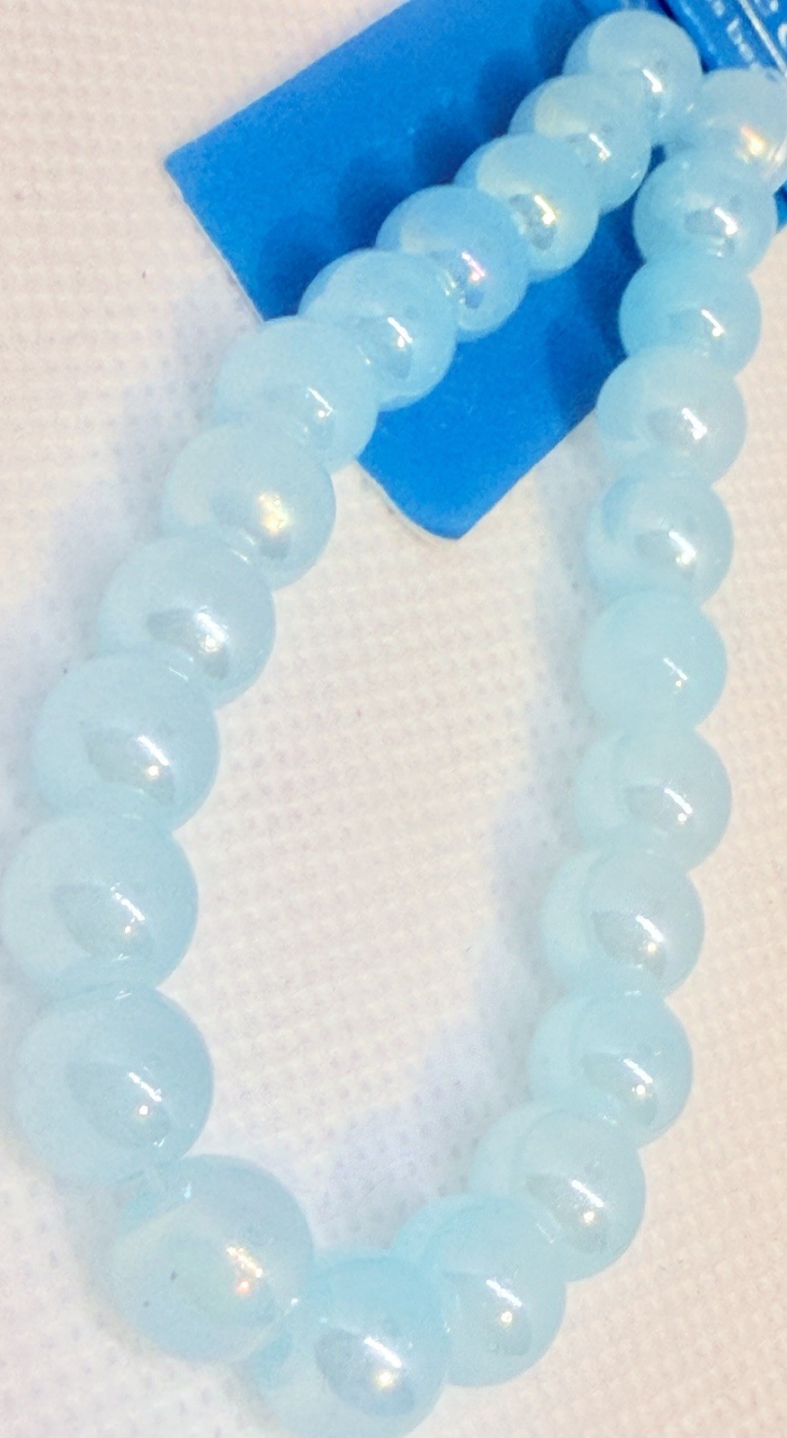 Hildie & Jo Light Sapphire AB Round Glass Beads 8mm
