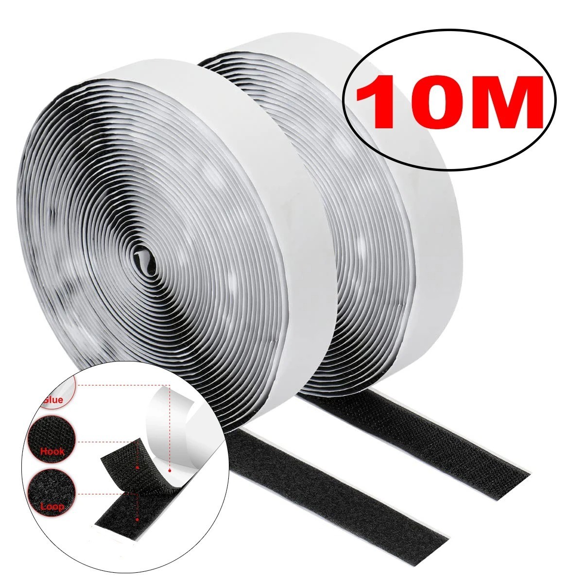 Hook Loop Self Adhesive Fastener Tape Heavy Duty Double Sided Sticky Tape
