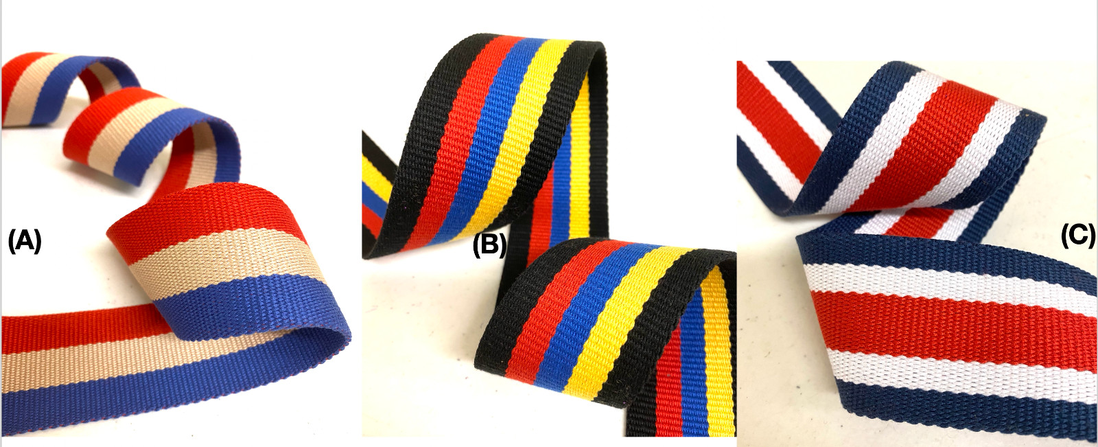 2″ Striped Polyester Cotton Webbing – 5 Continuous Yards! Many Colors!