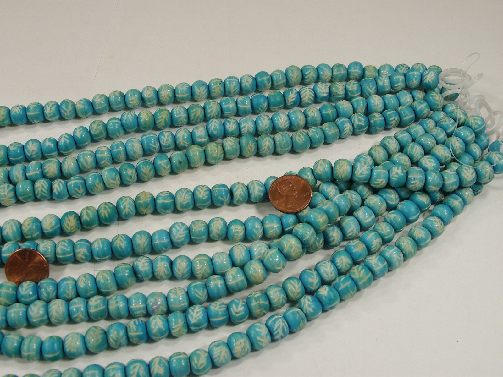 10 Strands 15″ (8mm x 10mm) India Handmade Water Buffalo Bone Beads (QBQ-6) ⭐