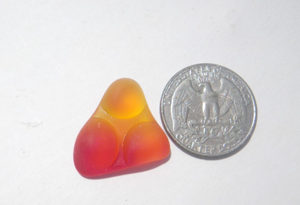Sea Glass, Red and Yellow Hobnail