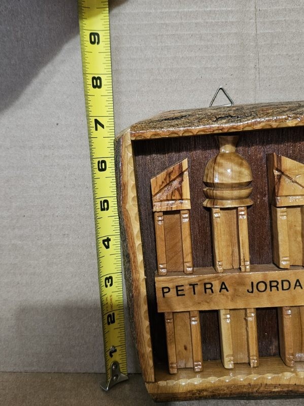 PETRA JORDAN Wood Live Edge Wall Decoration Hand Carved 7.5x6x1.5in