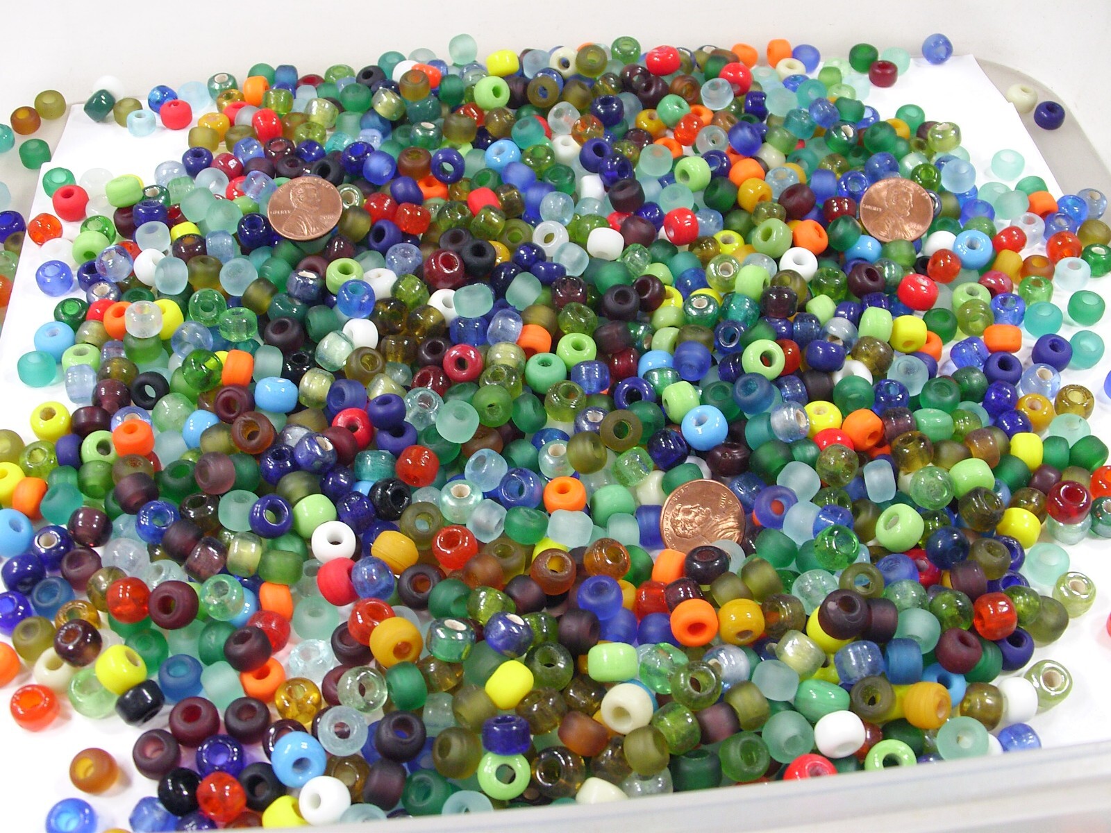 2 Pounds Assorted Color (6mm x 9mm) India Handmade Glass Pony Beads (BNT-97)⭐