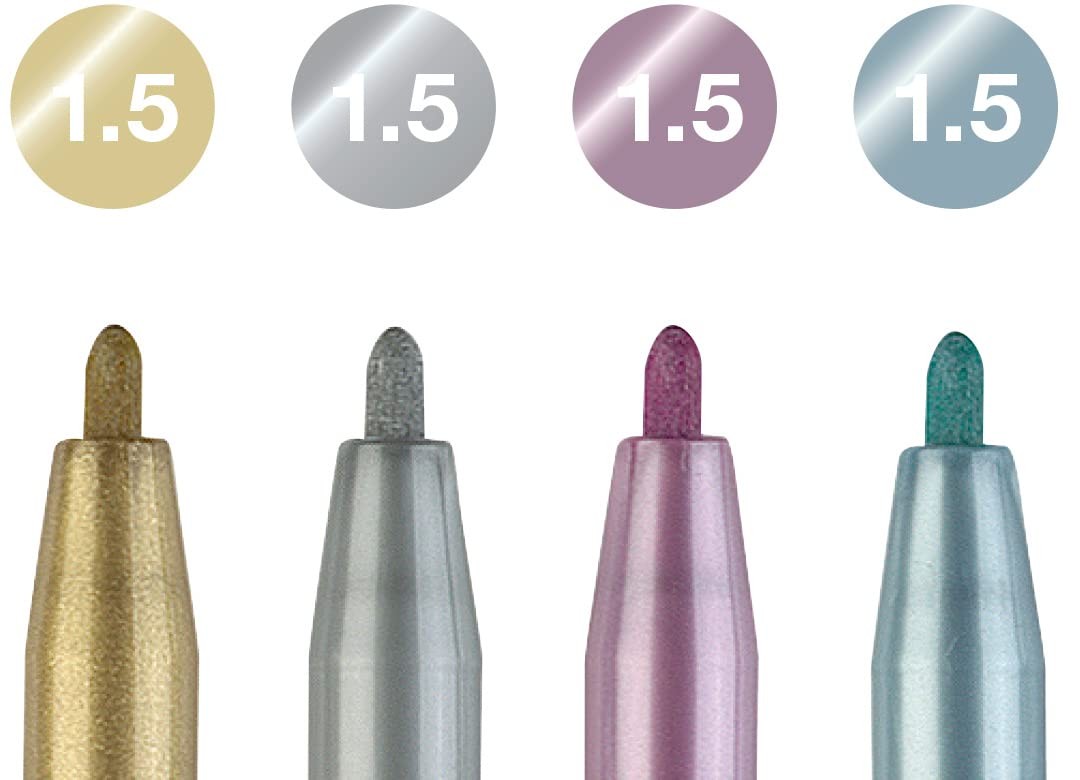Faber-Castell 4 Pitt – 4 India Ink Metallic Markers In –