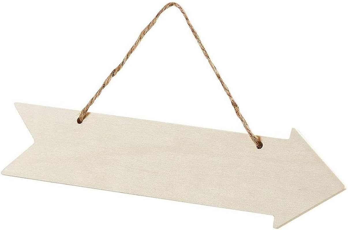 6Pcs Blank Wooden Arrow Signs for DIY Craft Projects, 3×11 Inch