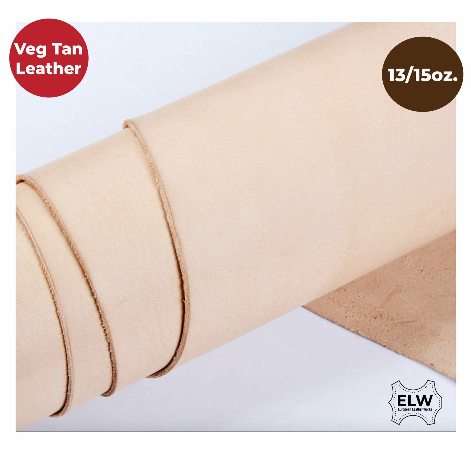 Veg Tan Full Grain Leather 13/15 Oz. (5.2-6mm) Heavy Thickness Pre-Cut 6″ to…