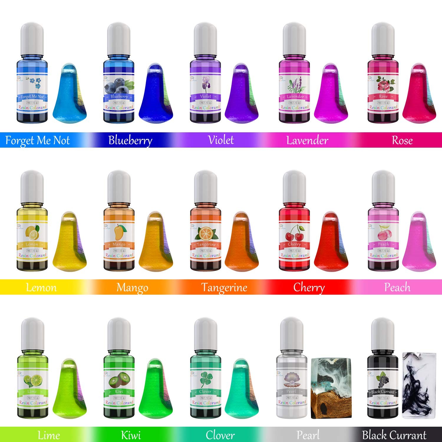 Epoxy Resin Pigment 15 Color Liquid Epoxy Resin Dye Highly Concentrated Epo…