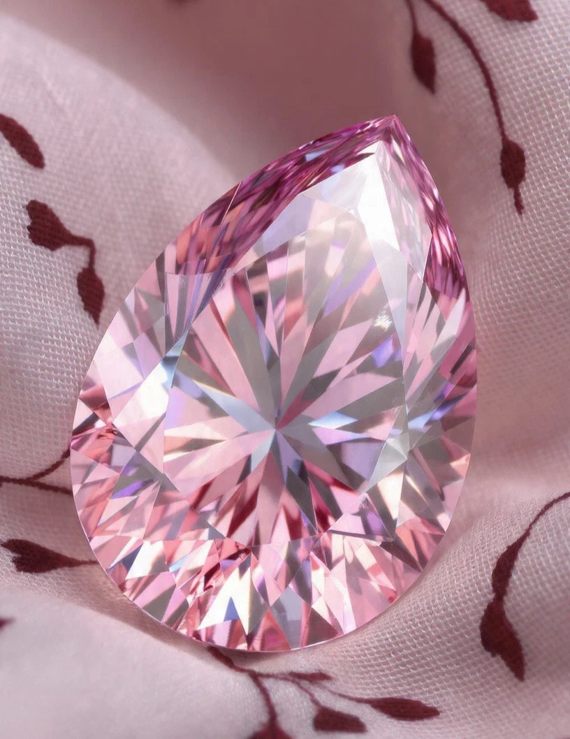 5 Ct Certified Lab Grown Diamond Pear Cut Pink Color D Grade VVS1
