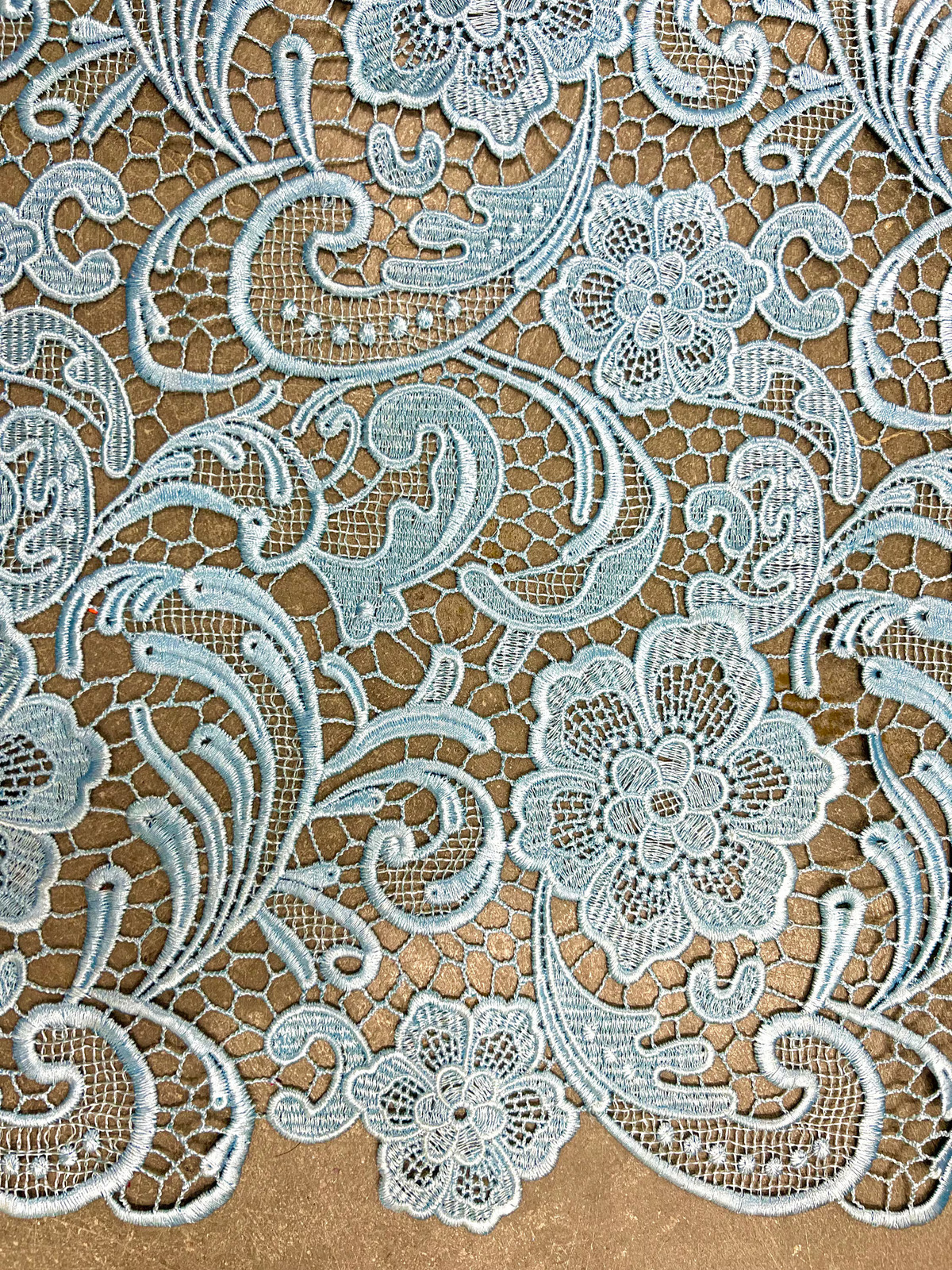 Maggie LIGHT BLUE Guipure Venice Heavy Lace Fabric by the Yard – 10019