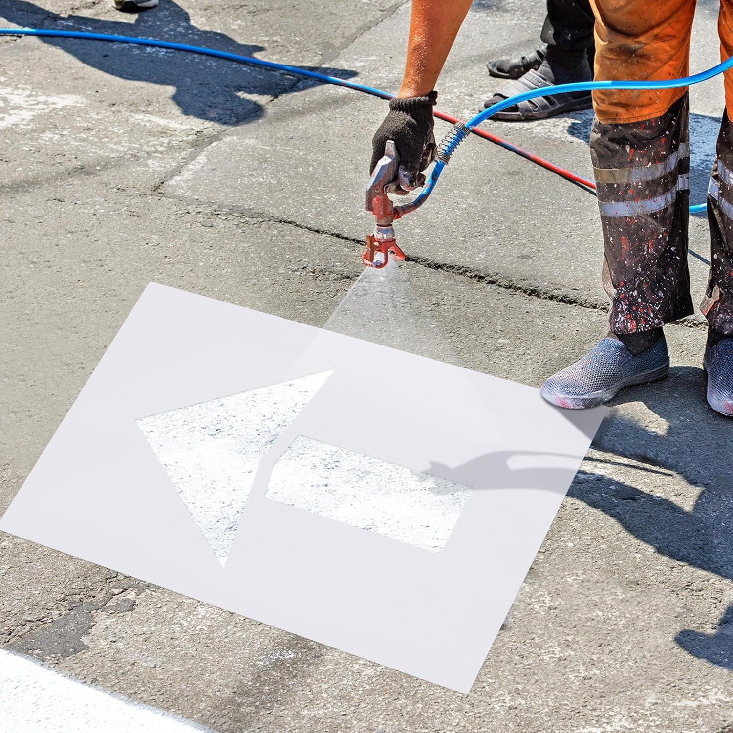 2 Pcs Parking Lot Arrow Stencil 60″ X 36″ Pavement Stencils Set Foldable Straigh