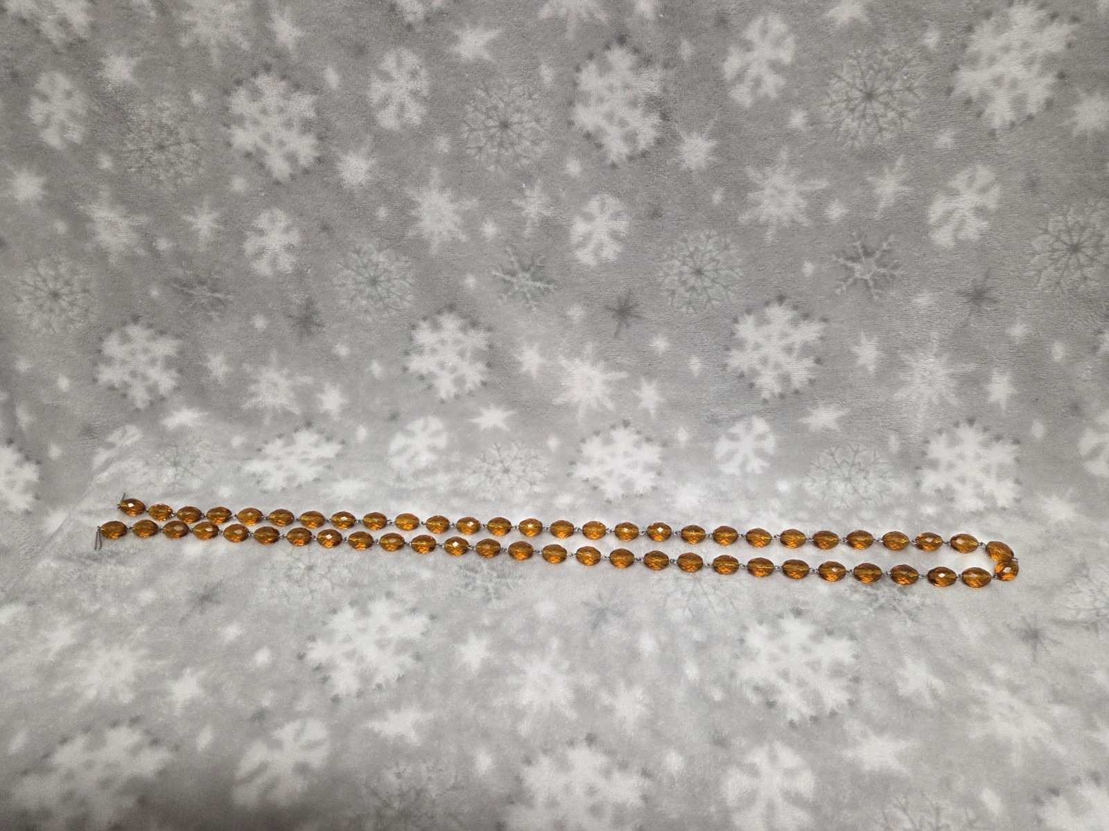 38” Amber glass color beads prism chain chandelier lamp parts