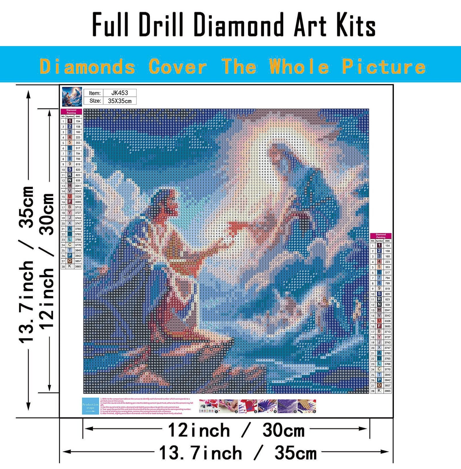 CHWGLFGG Jesus 5D Diamond Art Kits for 13.7 inches by inches, JK453-A