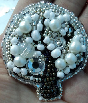 Crystal Art Beadwork kit for creating brooch BP-208C Tree