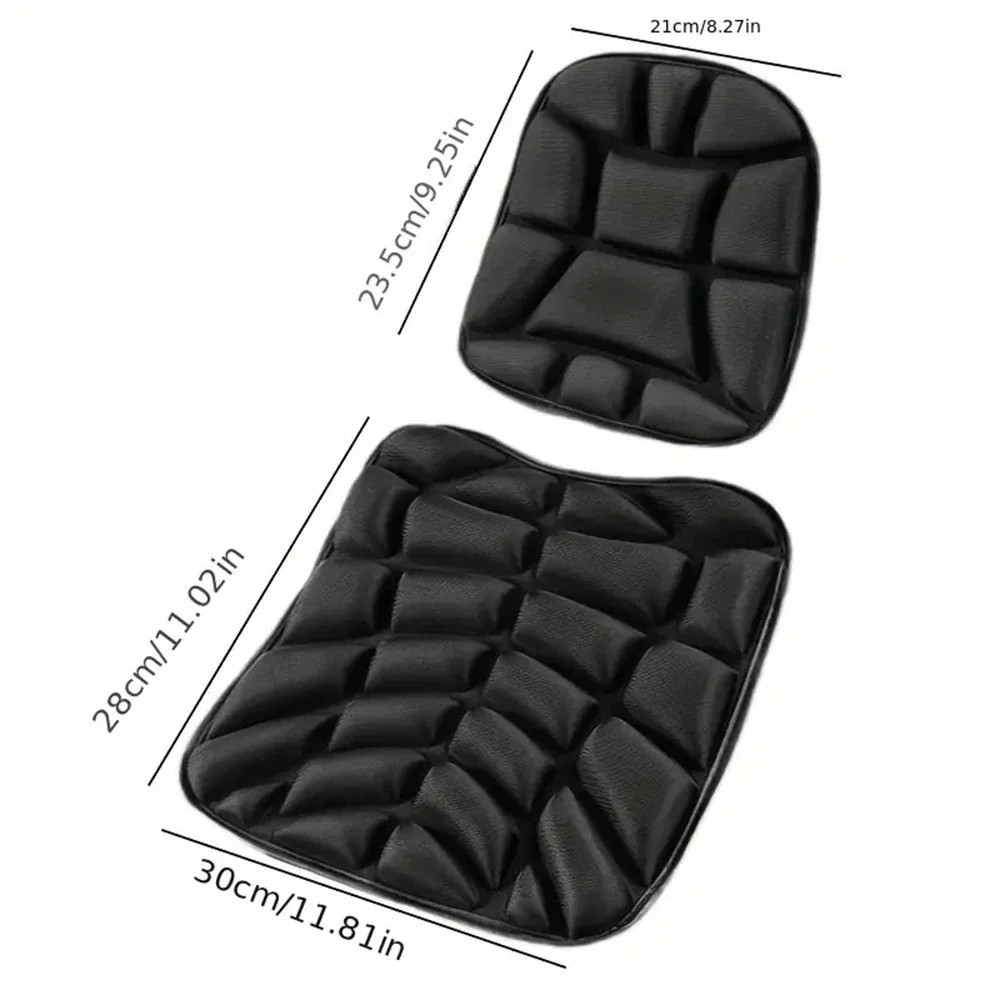 2pcs Motorcycle Gel Seat Cushion Pad 3d Comfort Breathable Shock Absorbing Unive