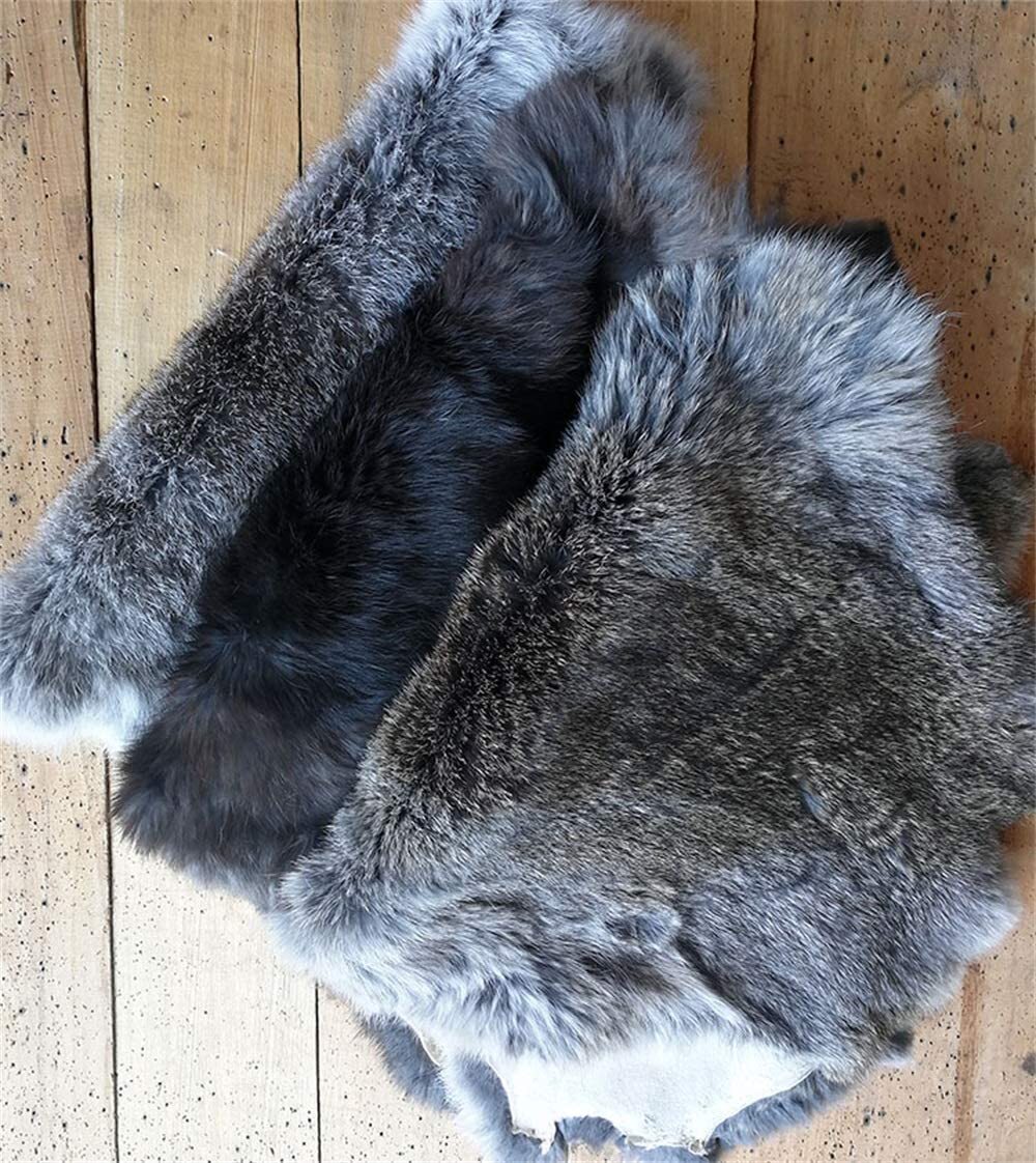 High Quality Soft Natural Gray Rabbit Skin Pelt Real Fur Craft Decro 8-14” US