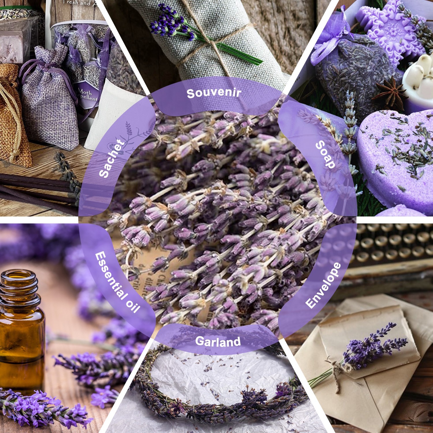 3 Packs Natural dried lavender bouquets, perfect for DIY projects.